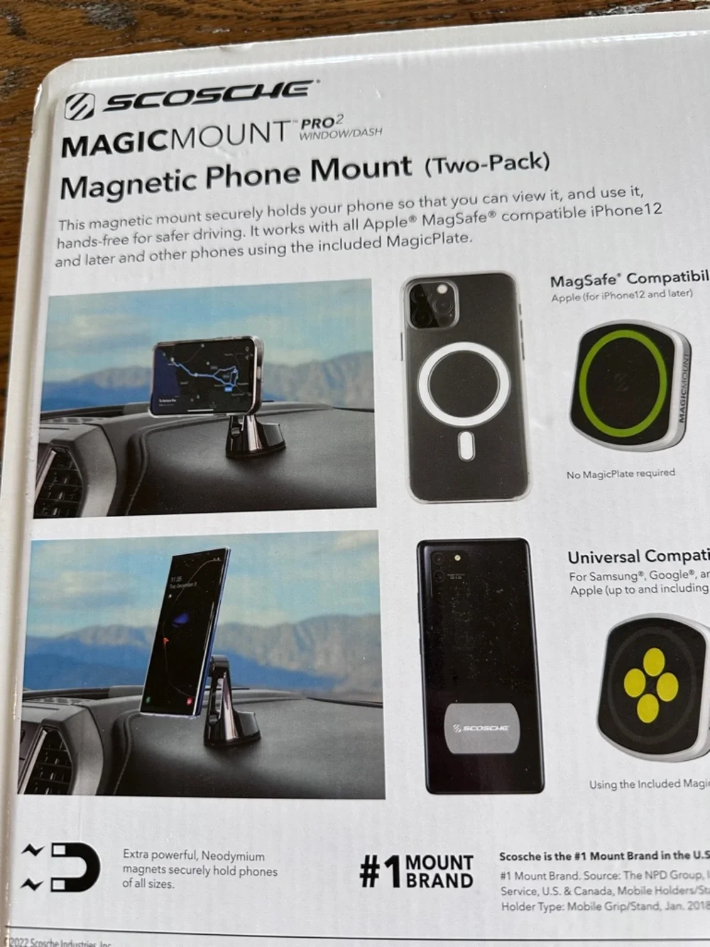 Scosche MagicMount PRO2 Magnetic Phone Mount - Black (Two-Pack)